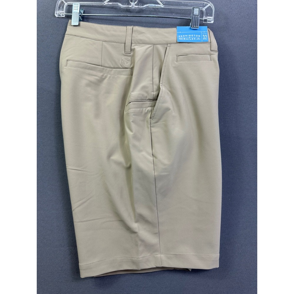 Pennington & Bailes Men's Performance Golf Shorts Khaki Tan Size 32 NWT